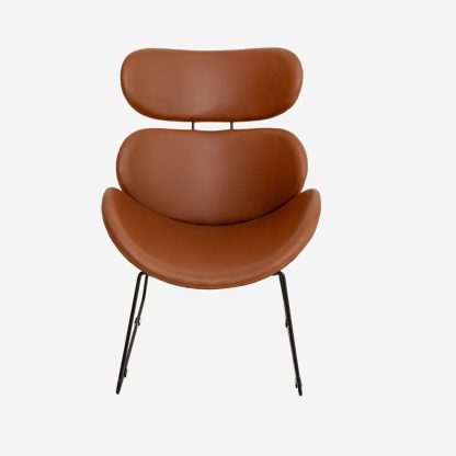 Cazar Leather Armless Chair, Brandy