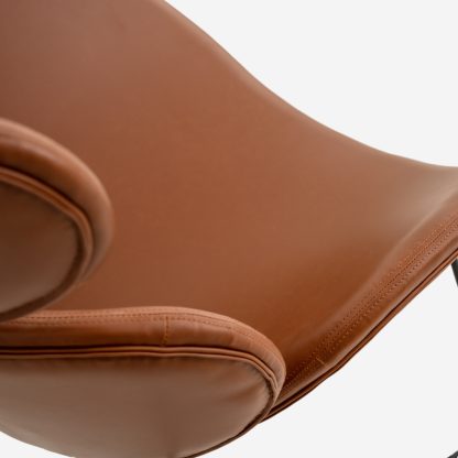 Cazar Leather Armless Chair, Brandy