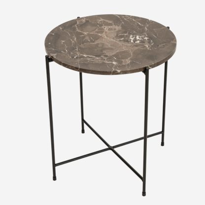 Avila Side Table,  Emperador Marble Medium, Brown