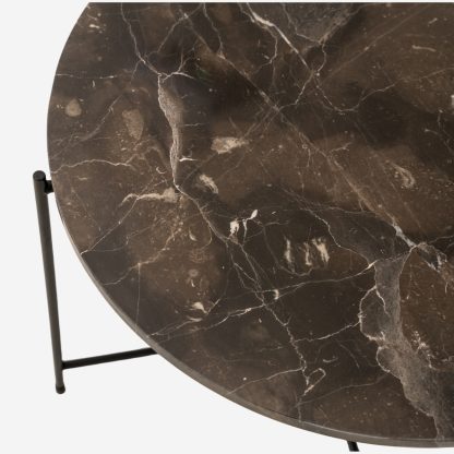 Avila Side Table,  Emperador Marble Medium, Brown