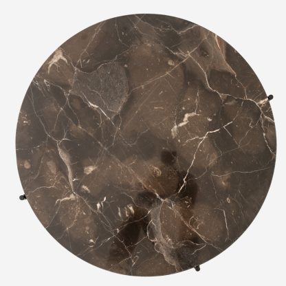 Avila Side Table,  Emperador Marble Medium, Brown