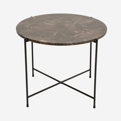 Avila Side Table,  Emperador Marble Large, Brown