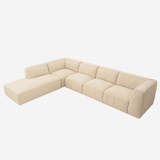 Fairfield Sectional Corner Sofa With Left Chaise Lounge, Cream