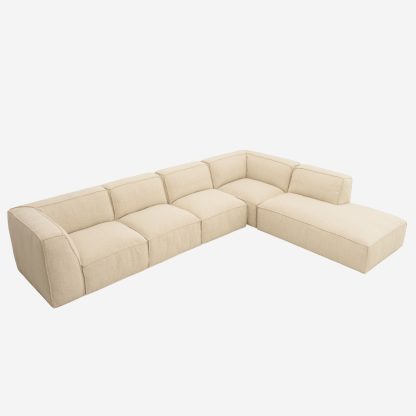 Fairfield Sectional Corner Sofa With Right Chaise Lounge, Cream