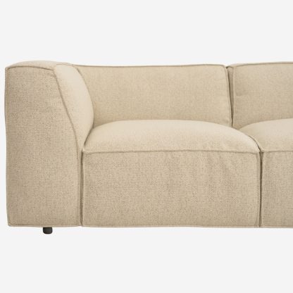 Fairfield Sectional Corner Sofa With Right Chaise Lounge, Cream