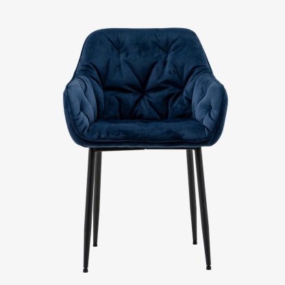 Brooke Velvet Dining Chair, Blue