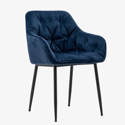 Brooke Velvet Dining Chair, Blue