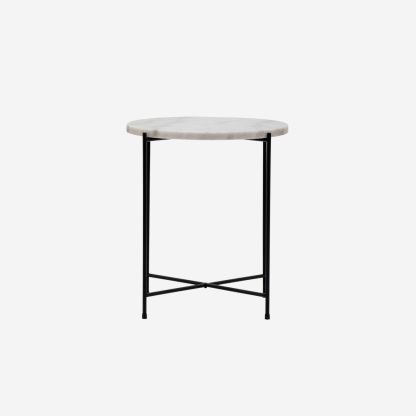 Avila Side Table Medium, White Marble