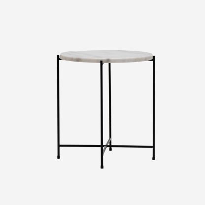 Avila Side Table Medium, White Marble