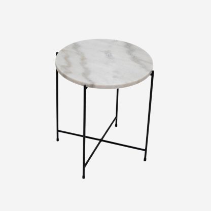 Avila Side Table Medium, White Marble