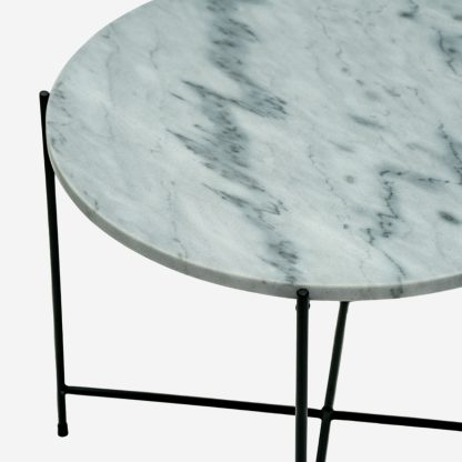 Avila Side Table Large, Guang White Marble