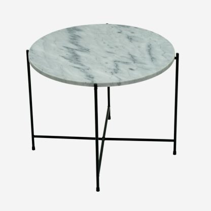 Avila Side Table Large, Guang White Marble