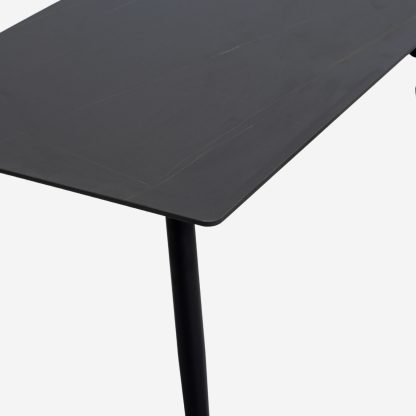 Wick low Dining Table, Matt Black