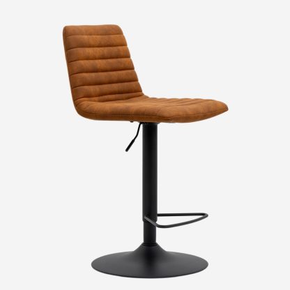 Kimmi Swivel Adjustable Bar Stool, Camel