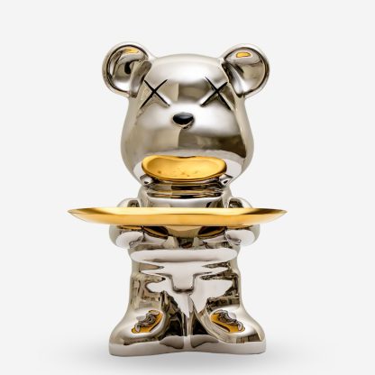 Teddy Décor Key Tray Bear, Silver