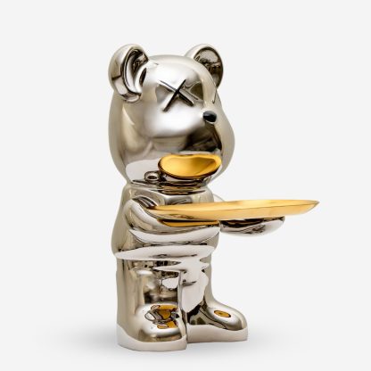 Teddy Décor Key Tray Bear, Silver