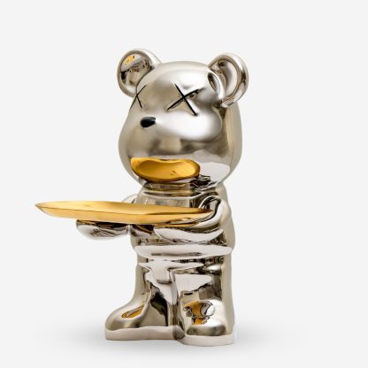 Teddy Décor Key Tray Bear, Silver