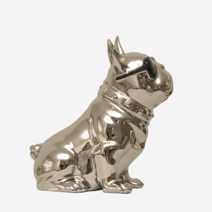 Bull Décor Tissue Box Dog, Silver