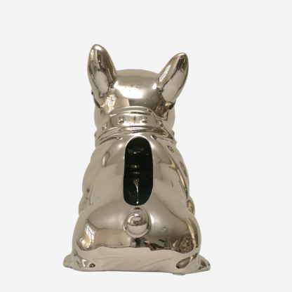 Bull Décor Tissue Box Dog, Silver