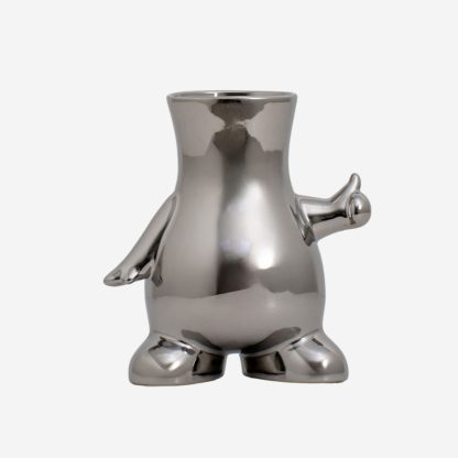 Ceramic Vase Thumb Up, Silver