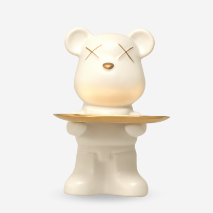 Modern Décor Key Tray Bear, White