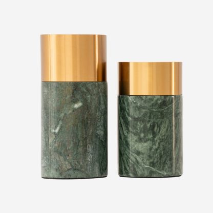 Emperador Vase Marble Large, Green & Gold