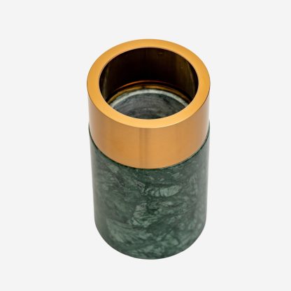 Emperor Vase Marble & Metal Medium, Green & Gold