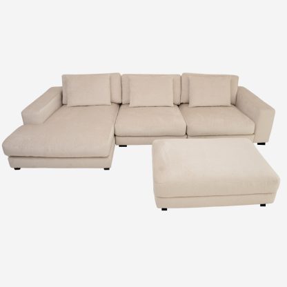 Kayala Sofa, 3 Seater with Left Chaise Lounge , Cream