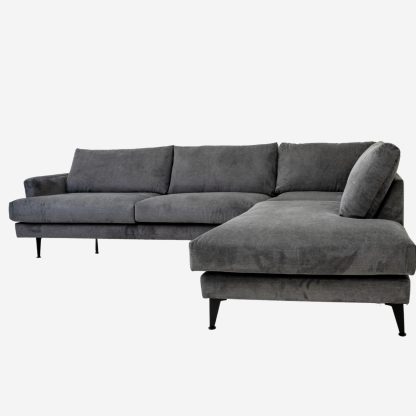 Sunshine Sofa with Right Chaise Lounge , Black