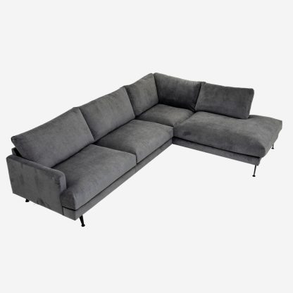 Sunshine Sofa with Right Chaise Lounge , Black