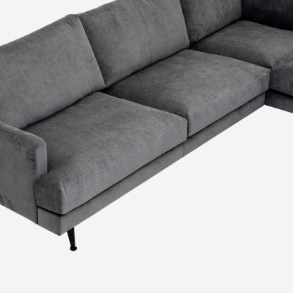 Sunshine Sofa with Right Chaise Lounge , Black