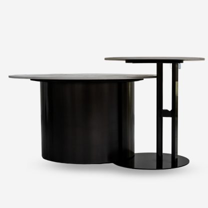 Roma Round Coffee Table, Marble & Steel