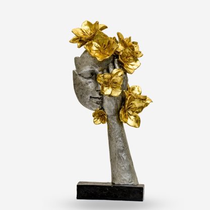 Décor Object Flower Face, Gold & Silver