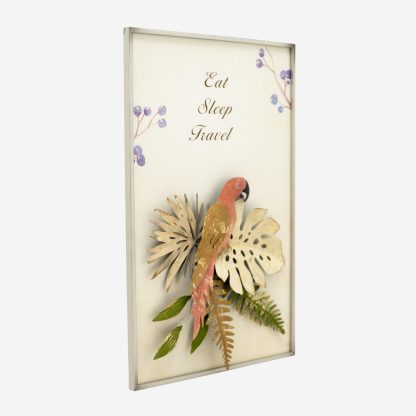 Parrot Rectangular Wall ART, Metal Multi Color