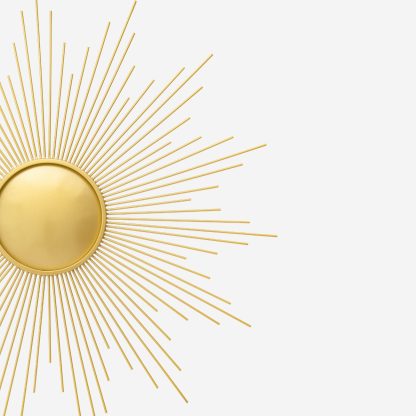 Sunshine Round Wall Art, Metal Gold