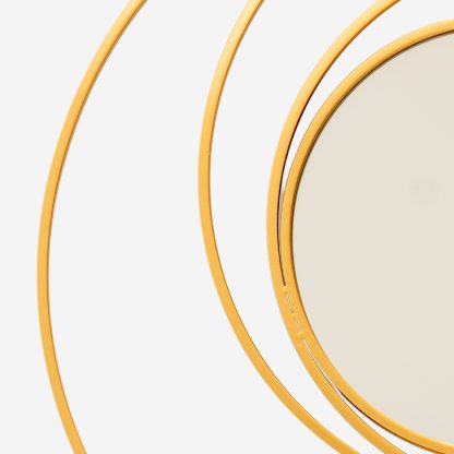 Ripple Round Wall Mirror, Metal Gold