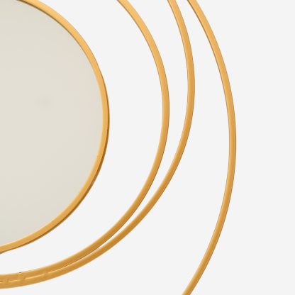 Ripple Round Wall Mirror, Metal Gold