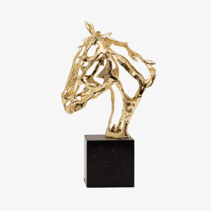 Deco Horse Head, Marble and Metal