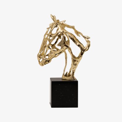 Deco Horse Head, Marble and Metal