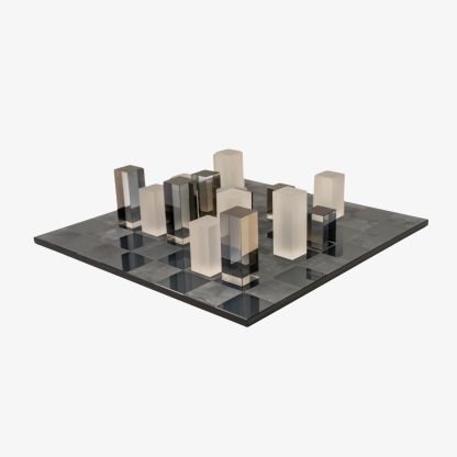 Deco Chess Board, Glass Black