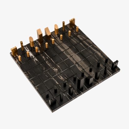 Deco Chess Board, Marble Black