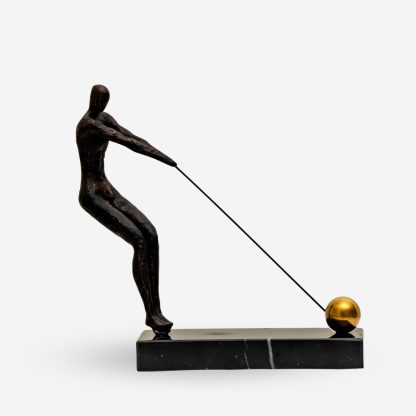 Deco Figurine Olympic Hammer Throw, Black & Gold