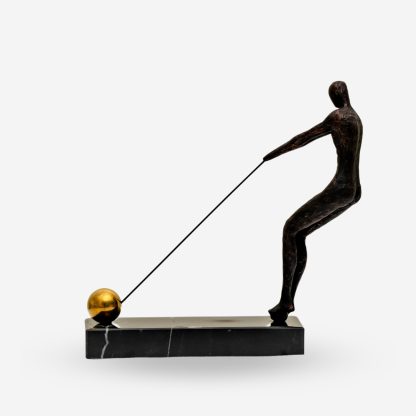 Deco Figurine Olympic Hammer Throw, Black & Gold