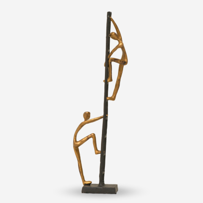 Décor Figurine Climbing Ladders Medium, Black & Gold, Iron