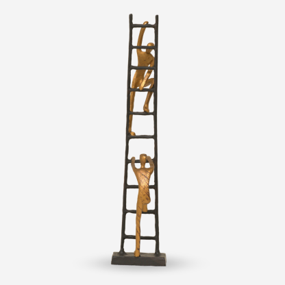 Décor Figurine Climbing Ladders Medium, Black & Gold, Iron