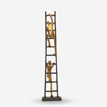 Décor Figurine Climbing Ladders Medium, Black & Gold, Iron