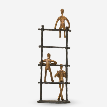 Deco Figurine Climbing Ladders Small, Black & Gold, Iron