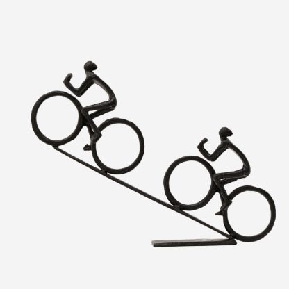 Metal Deco Cycling Figurine , Metal Black