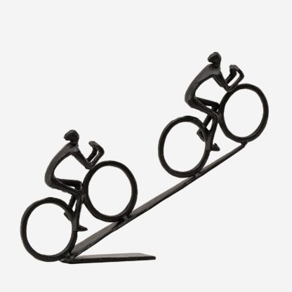 Metal Deco Cycling Figurine , Metal Black