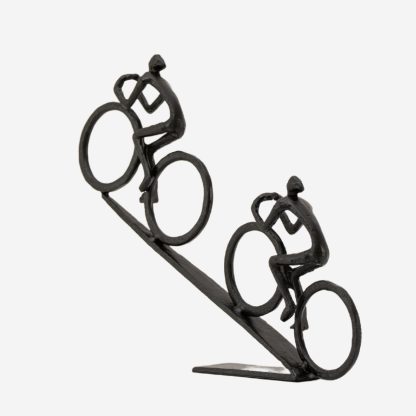 Metal Deco Cycling Figurine , Metal Black